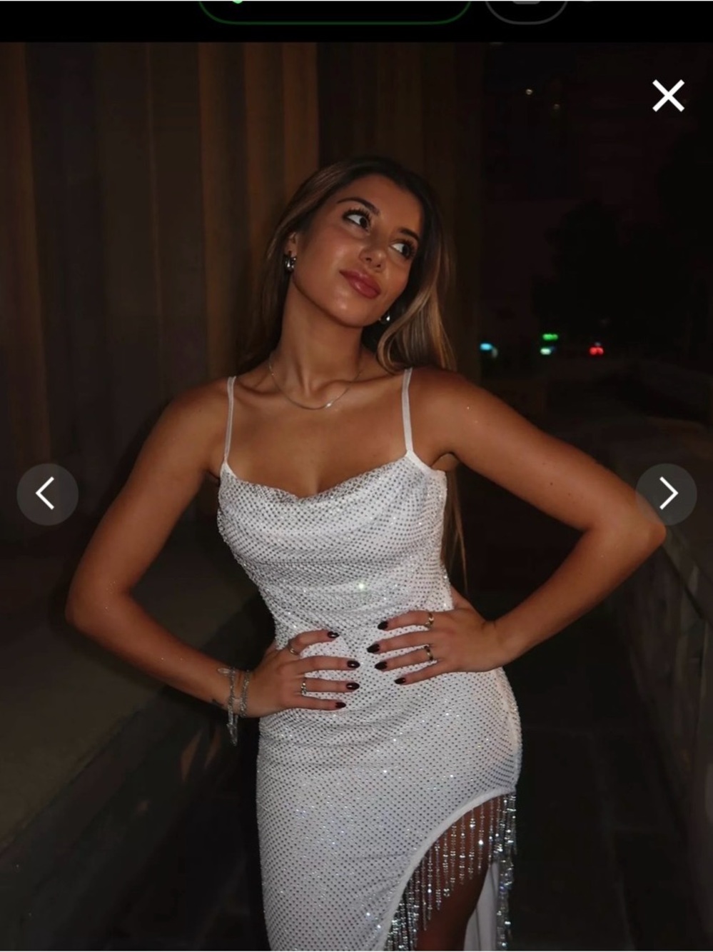 12th Tribe Ezmerelda White Rhinestone Fringe with coco pearl necklace - Picture 7 of 12